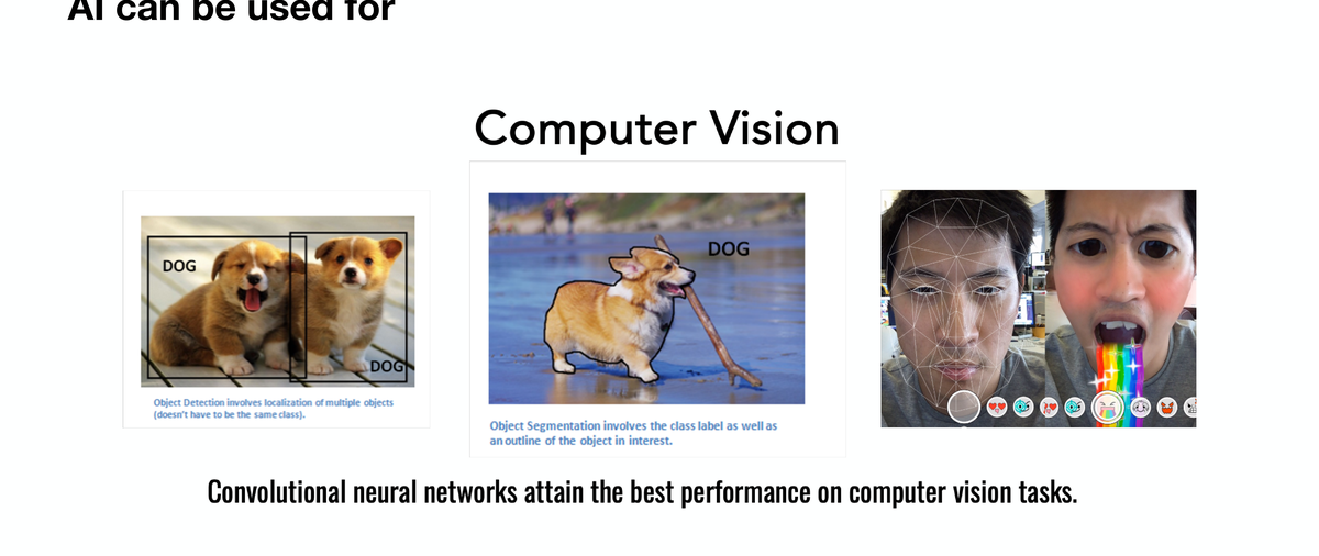 Computer vision examples: image classification and face filters